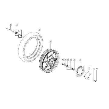 Vorderrad Kymco Super8 Street 50i E4 Matt Schwarz