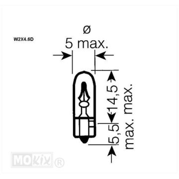 Glühlampe W1,2W T5 12V 1,2W-92041