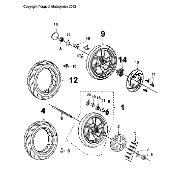 Räder Peugeot Citystar 50 Schwarz