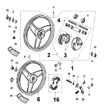 Räder Peugeot Fox Lieferung Rot