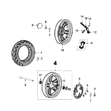 Räder Peugeot Speedfight 3 4-Takt Schwarz