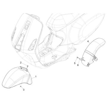 Kotflügel vorne Vespa Sprint 4-Takt 2-Ventil blau Azzurro 261/A