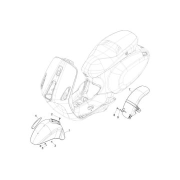 Kotflügel vorne Vespa Primavera 4-Takt 4-Ventil-roter Drache 894