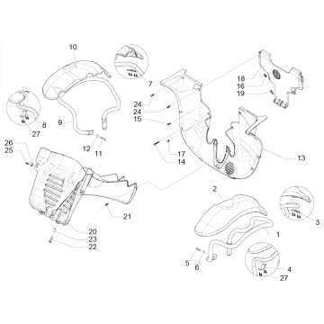 Radraum - Piaggio MP3 350 Maxi Sport E4 ABS Kotflügel 2018-2020 (EMEA)