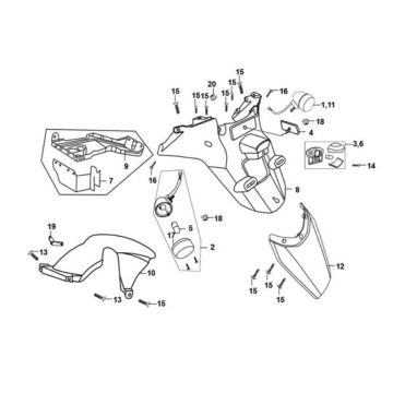Achterspatbord - spatlap Sym XPRO 50 4-takt AC Euro 4