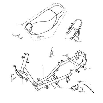 Sattel Buddy Schaufel Peugeot Speedfight 2 AC E2 2-Takt