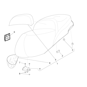 Sattel - Sitz Piaggio Beverly 350 E3 Sport Touring 2013-2014 grau 760/B