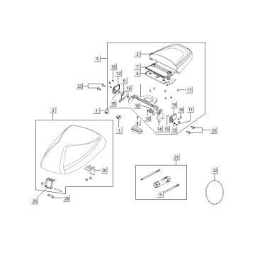 Sattel Kymco Agility 12' 4-Takt schwarz