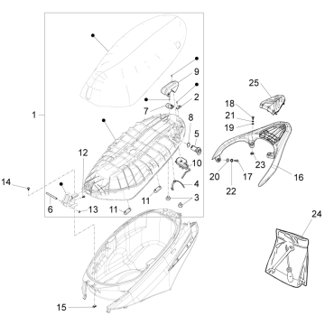 Sattel/Sitze Piaggio Fly 125 4-Takt 3V IE E3
