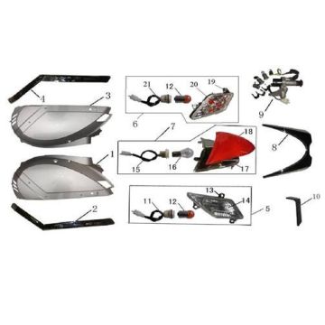 Träger für Seitenverkleidung China LX weiß