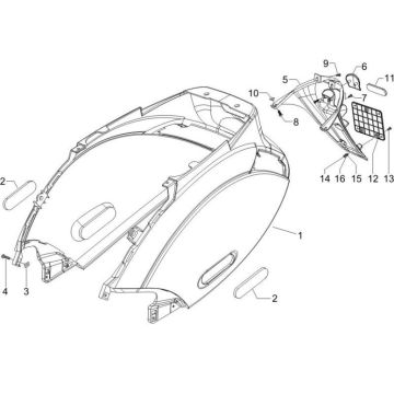 Seitenverkleidung Piaggio Zip 2000 4-Takt AC mattschwarz 168
