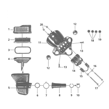 Scheinwerfergehäuse und Luftfilter Zundapp GTS 50 517-40L5