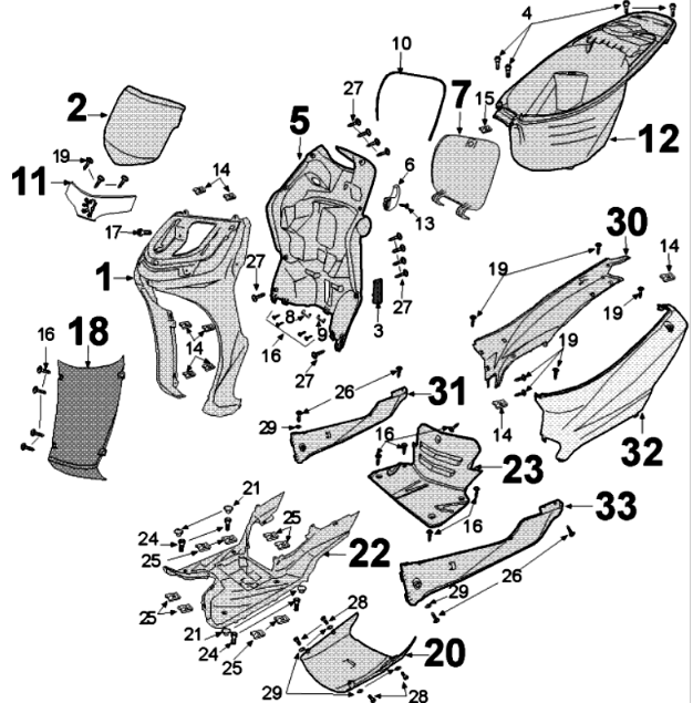 Beplating Peugeot Tweet 125 V E3 2013-2017ANTARTICA WHITE (K7)
