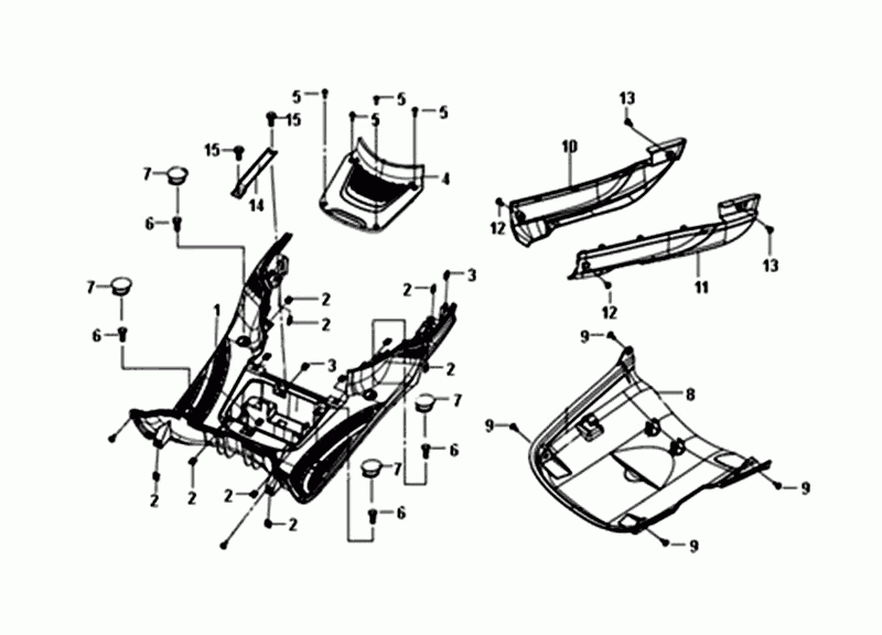 Fußplatte Rahmenabdeckung Sym Fiddle III weiß (WH-006)
