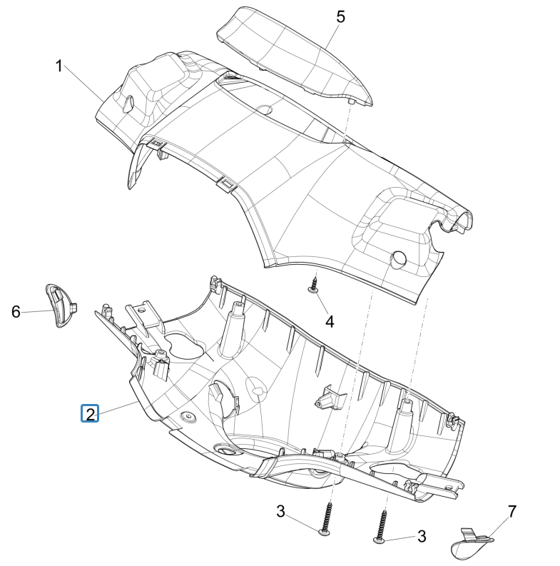 Lenkgetriebe Vespa Sprint 4-Takt 3V (Euro4-Injektion IGET) Sport Grau 715/C