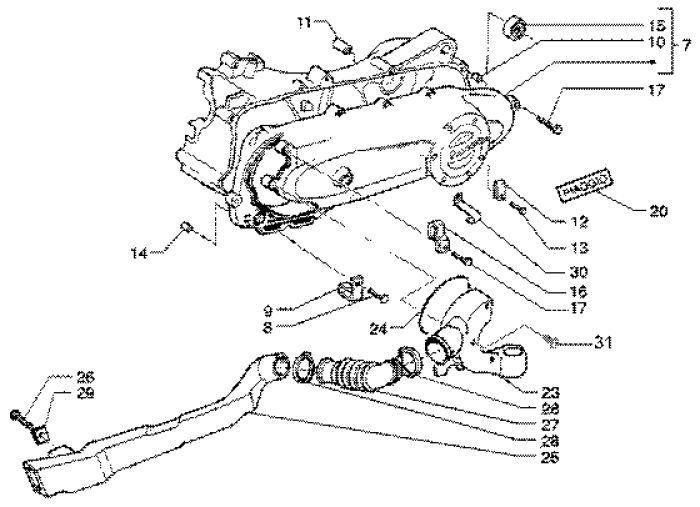 Kurbelgehäusedeckel Piaggio Liberty 4-Takt bis 2005