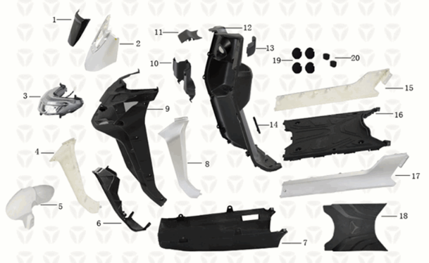 Yadea T9L Vorderteile/Fußplatte