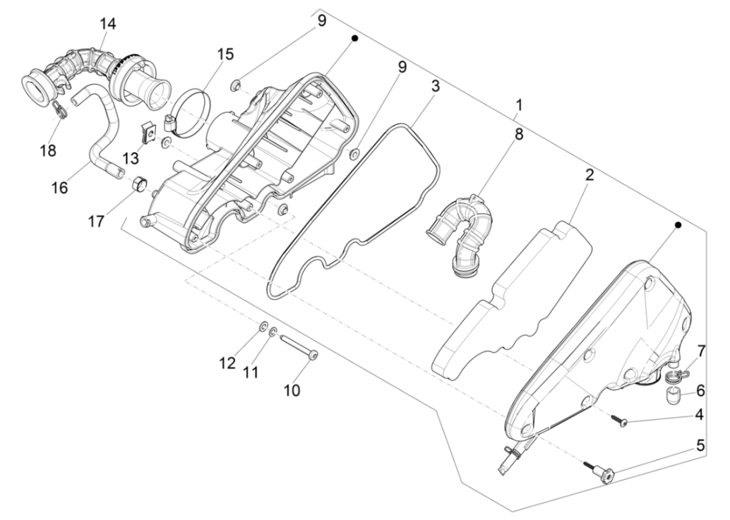 Luftfilter 2 Vespa Sprint 4-Takt 3-Ventil (Euro4 IGET)
