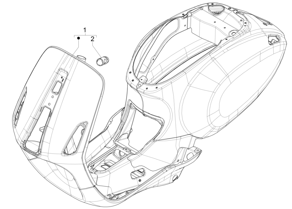 Fahrwerk/ Rahmen Vespa Sprint 4-Takt 3V (Euro4-Injektion IGET) grün metallisch 341/ A