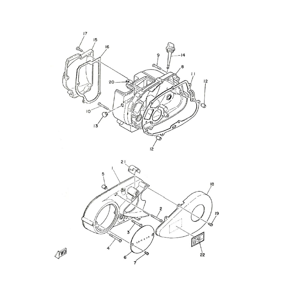 Carter - deksel links Yamaha FS1