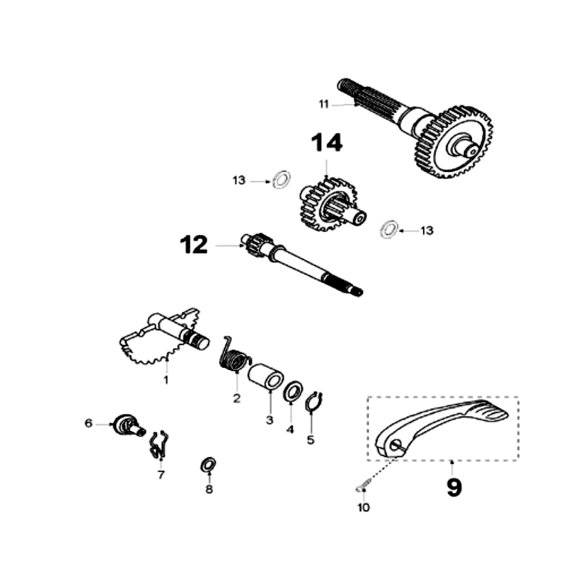 Antriebswellen - Kickstarter Peugeot Speedfight 3 LC grau