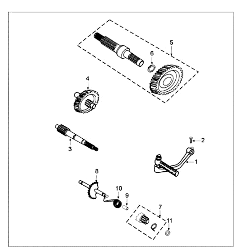 Antriebswellen - Kickstarter Peugeot Tweet altbraun