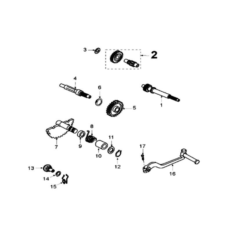 Antriebswellen - Kickstarter Peugeot V-clic Silbergrau