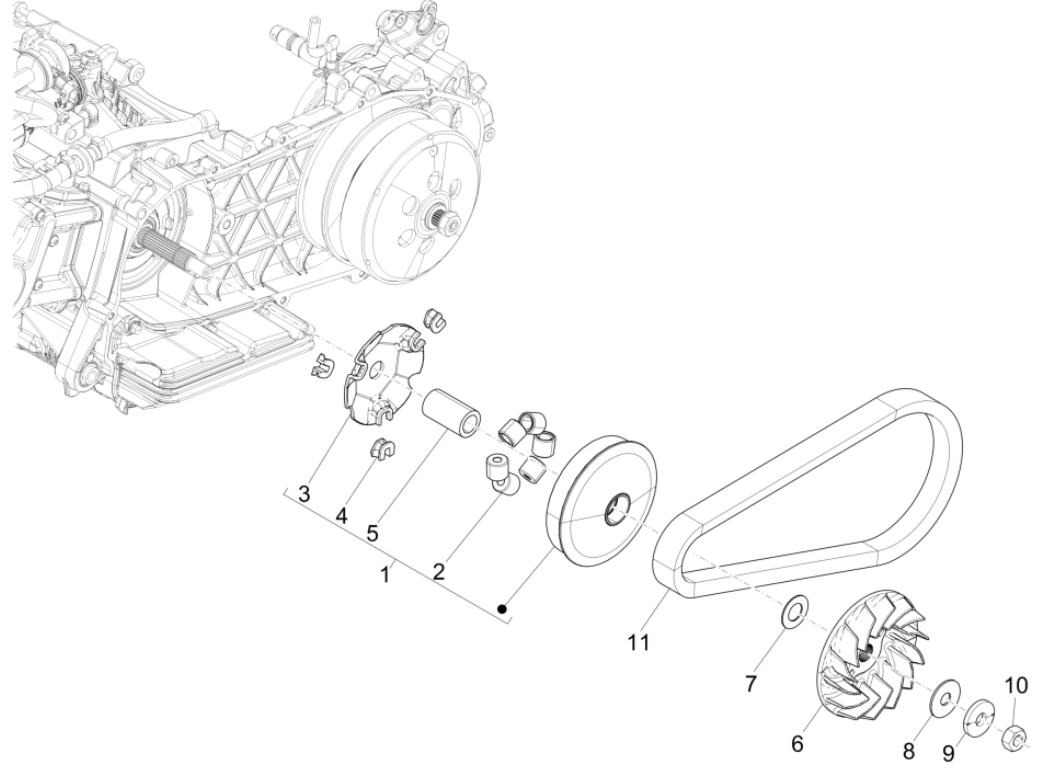 Vespa GTS 125 4T E5 ABS 2021 Antriebsscheibe (EMEA)