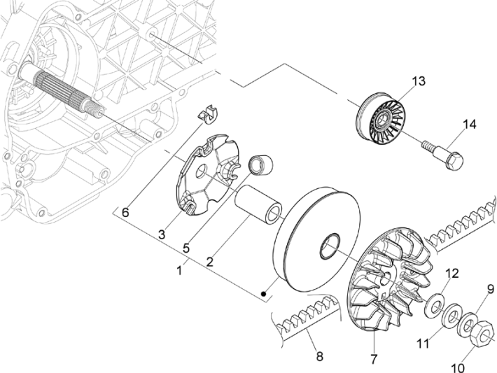 Antriebsscheibe Vespa GTS 250 ie 2005-2016 (ohne ABS)