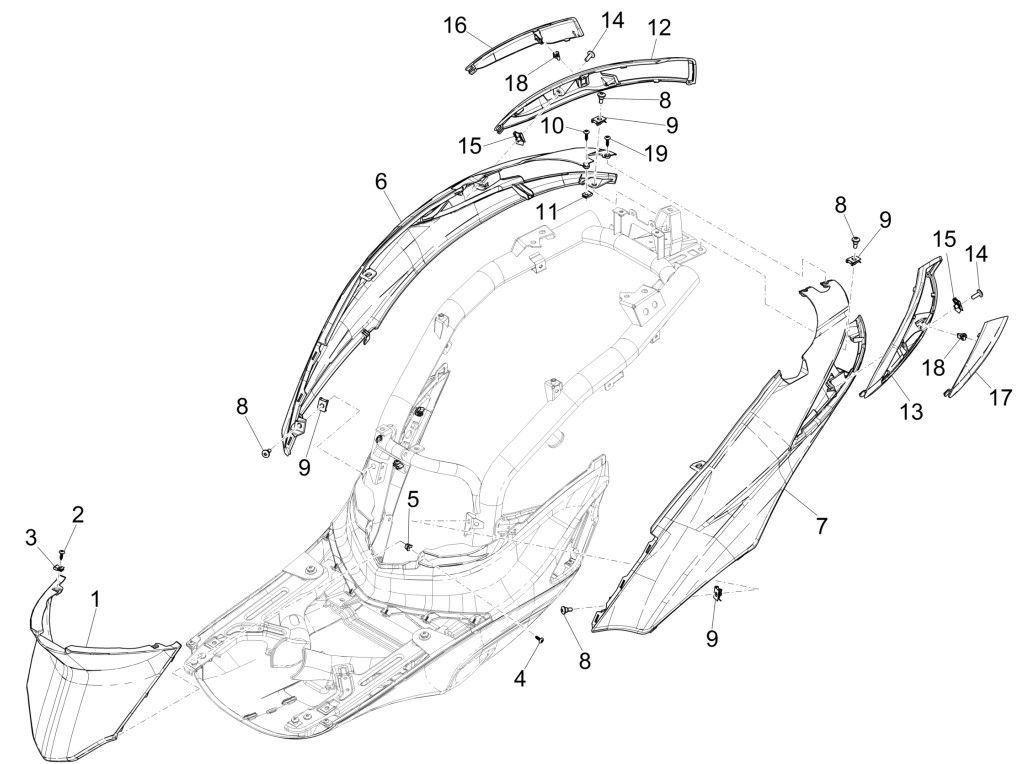 Seitenverkleidungen - Spoiler Piaggio Liberty 125 4-Takt 3V IE ABS (IGET Euro 5)