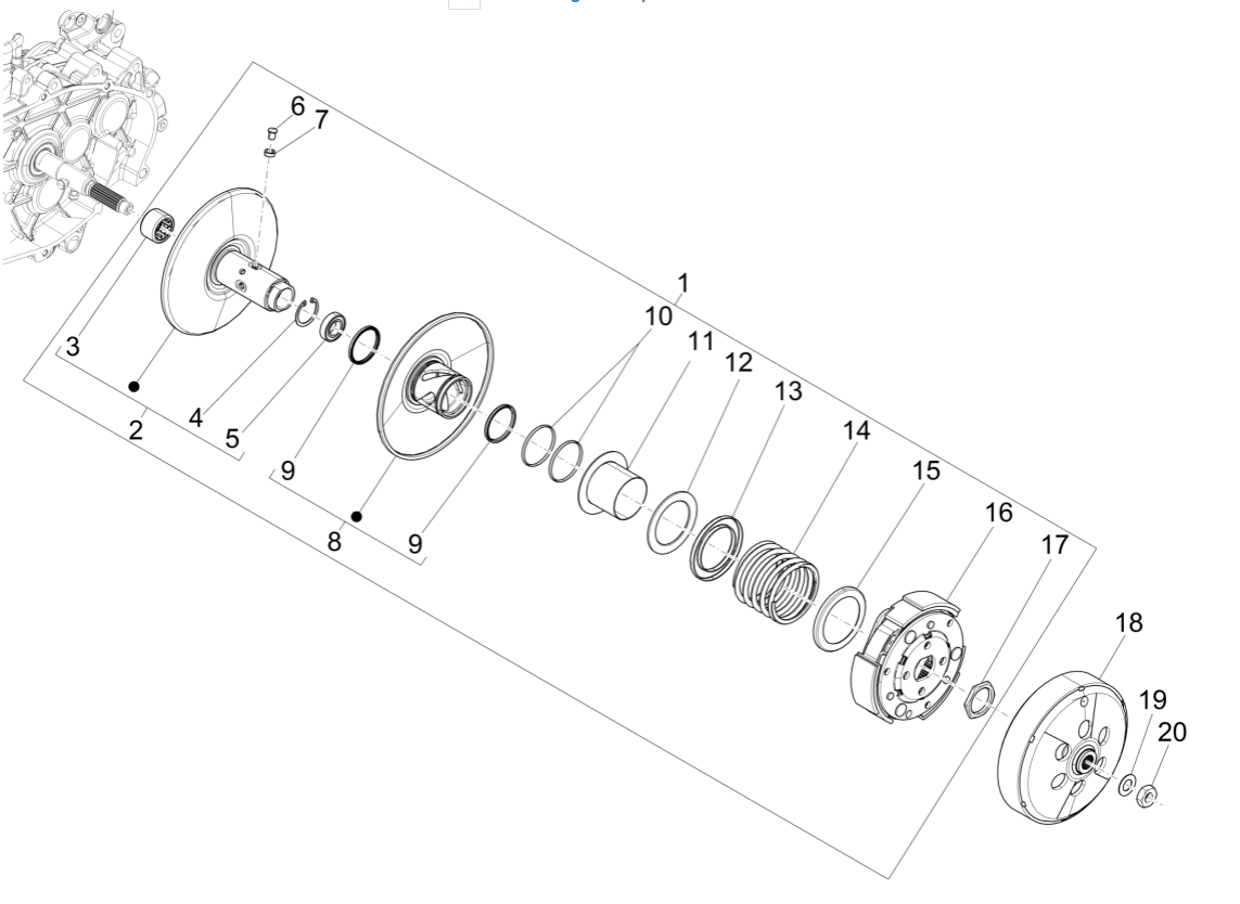 Piaggio Medley 125 ABS E5 2021—2022 Elektrische Riemenscheiben (EMEA)