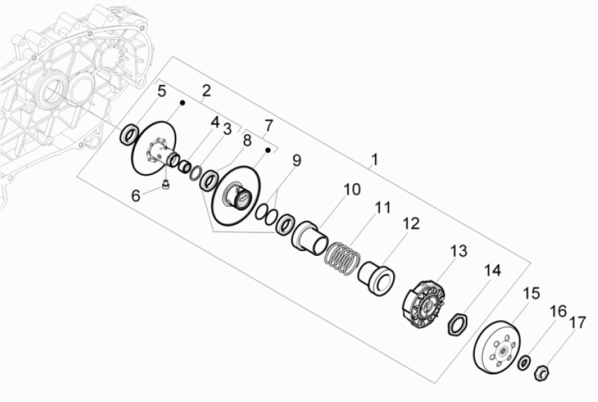 Piaggio Beverly 125 RST 4T 4V IE E3 2010-2015 angetriebene Riemenscheibe (EMEA)