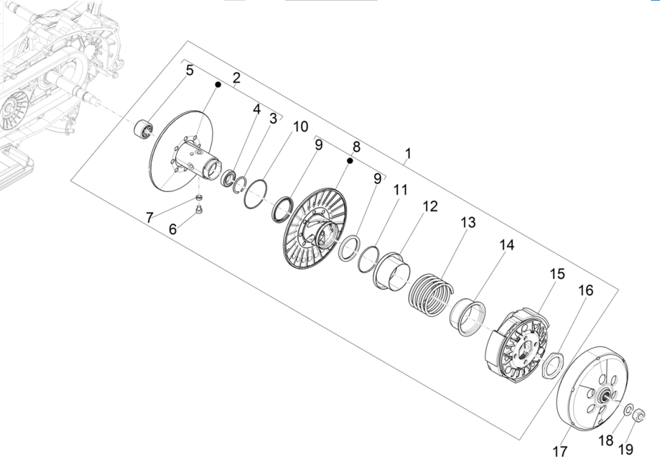 Piaggio Beverly 300 4T 4V HPE ABS E5 Riemenscheibe 2021-2022 (EMEA)