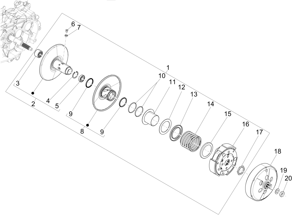 Antriebsriemenscheibe Piaggio Medley 150 4T IE ABS E4 2016-2020 (EMEA)