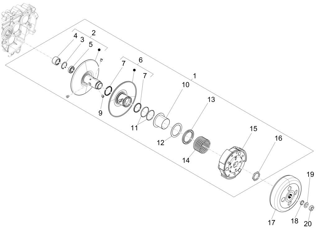 Riemenscheibe mit Antrieb Vespa Primavera 4T 3V IE ABS