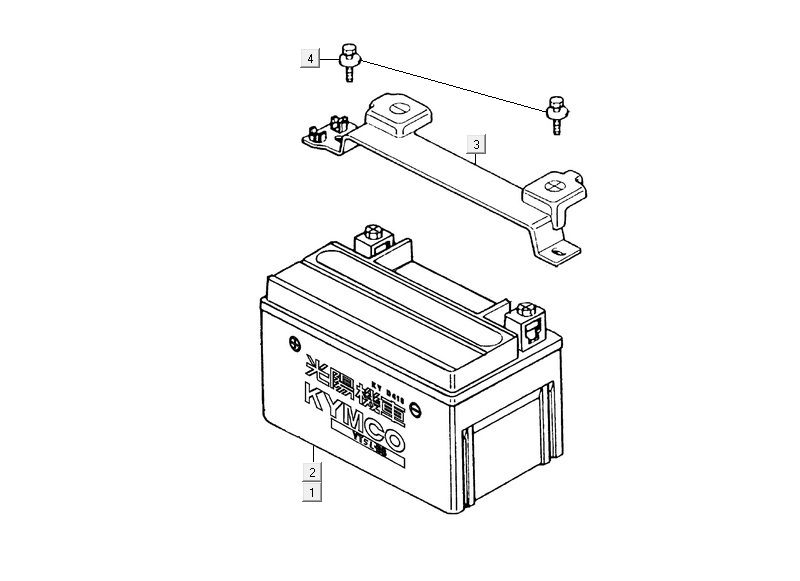 Batterie Kymco Maxxer 90 Schwarz