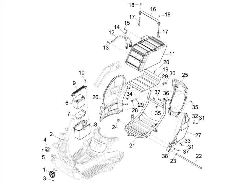 Batterie Vespa Elettrica 25/KMH SCH E5 2021 (EMEA)