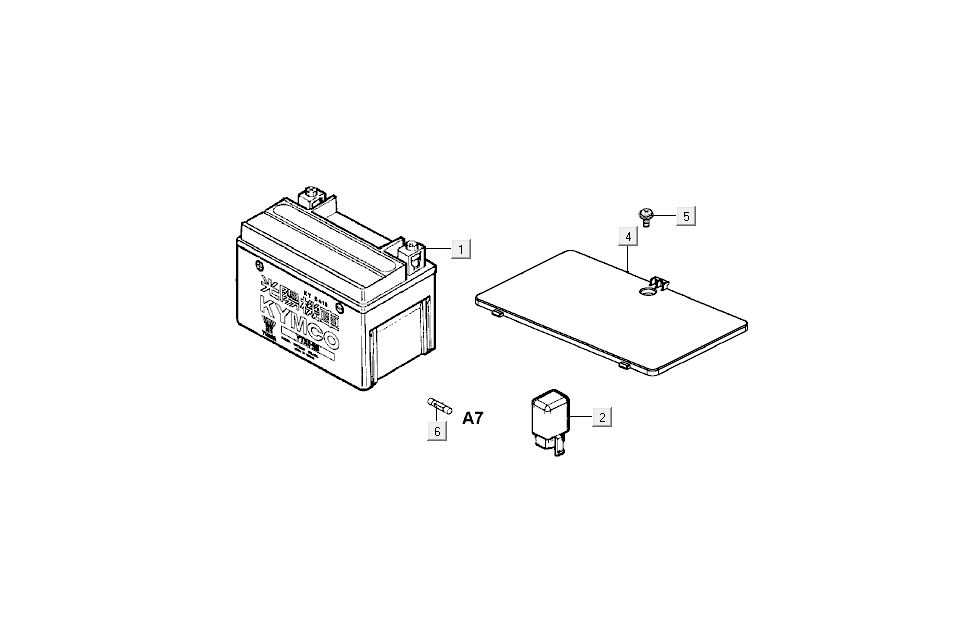 Batterie Kymco B&W LC 2-Takt Silber