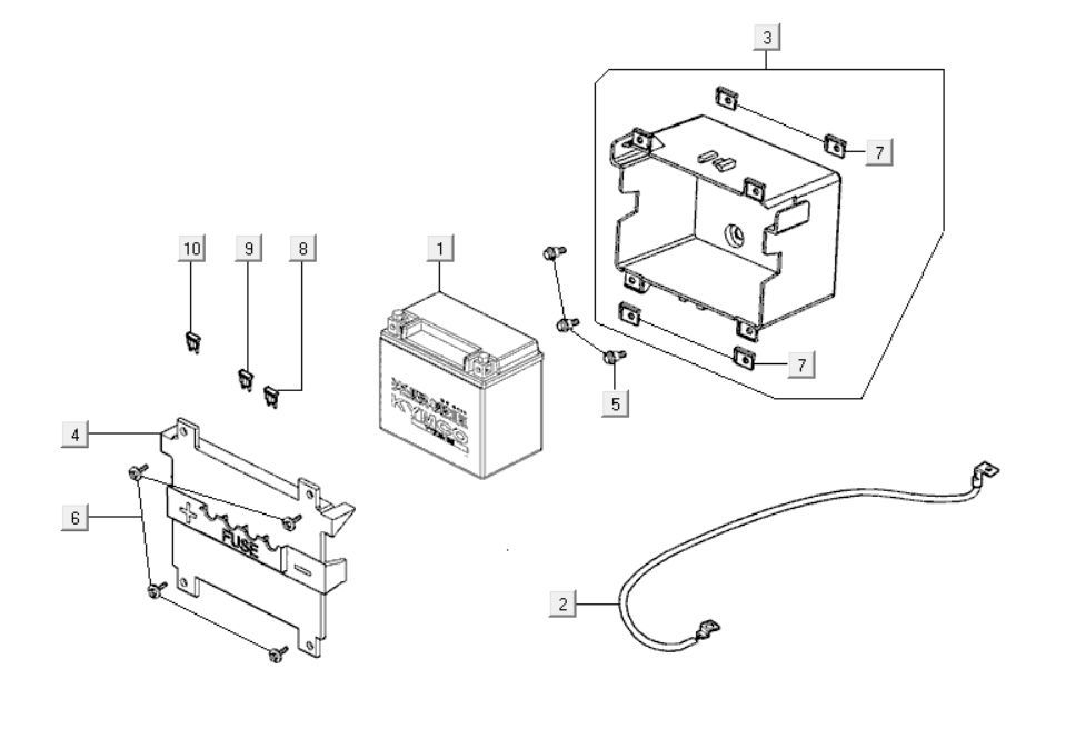 Batterie Kymco Downtown 300i weiß