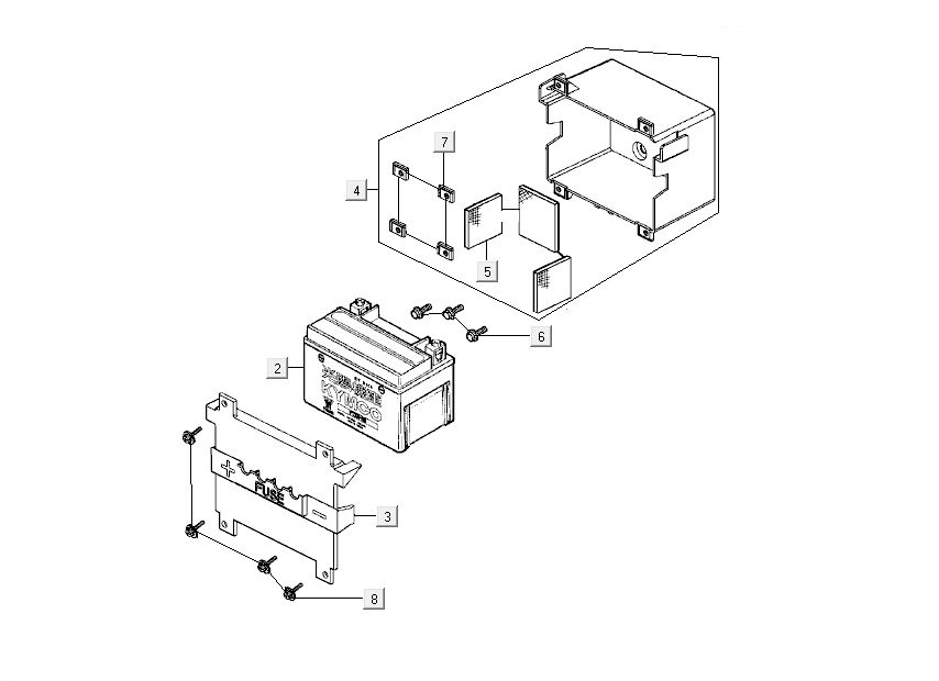Batterie Kymco New Dink 50 4T AC DunkelGrau