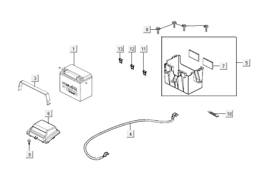 Batterie Kymco Xciting 400i Yellow