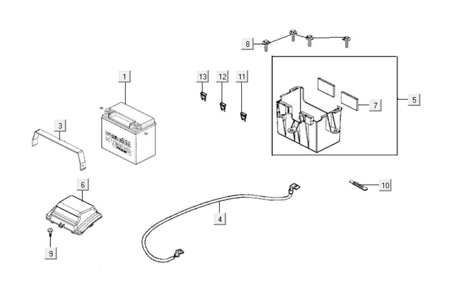 Batterie Kymco Xciting 400i Matt Schwarz