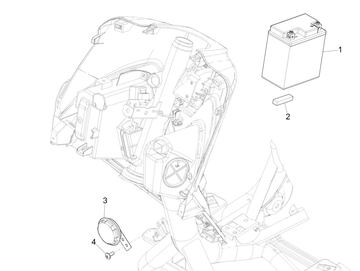Piaggio Medley 125 4T IE ABS E4 2016-2019 Batterie (EMEA)