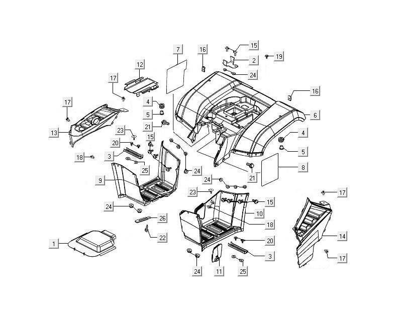 Heckdeckel Kymco MXU 400