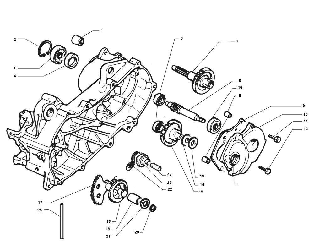 Hinterachse Yamaha Jog-R LC 2-Takt