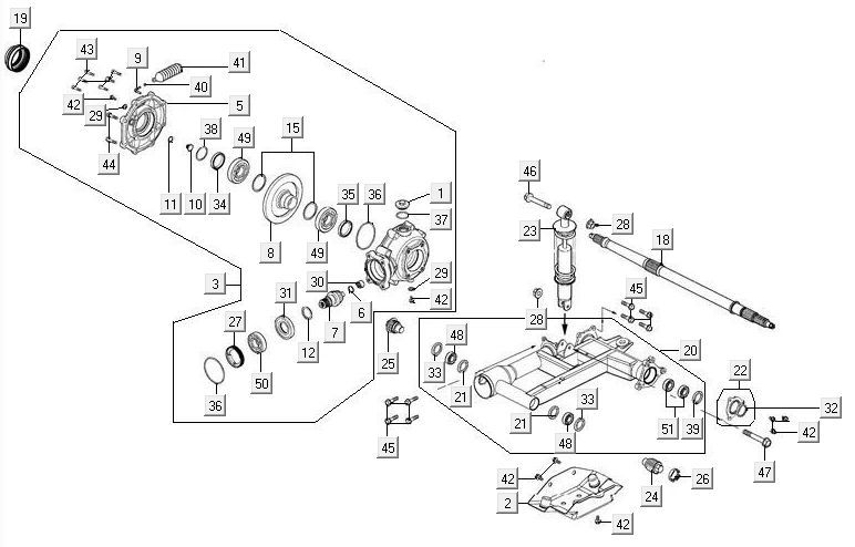 Schwinge Kymco MXU 300R