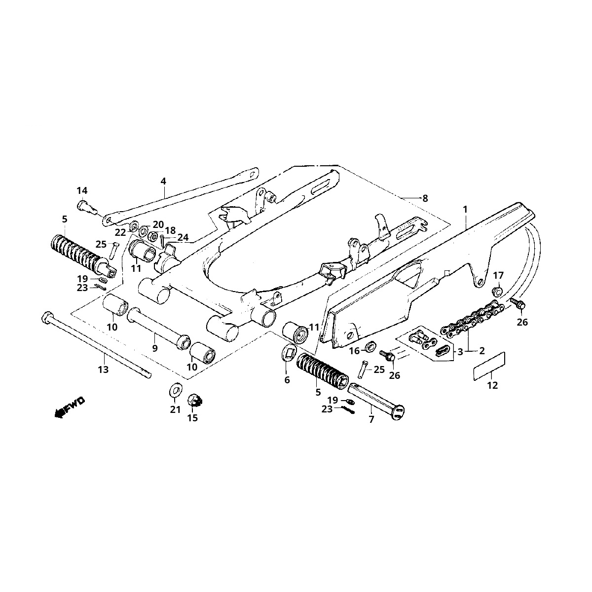 Honda MB50/MB80 Schwinge