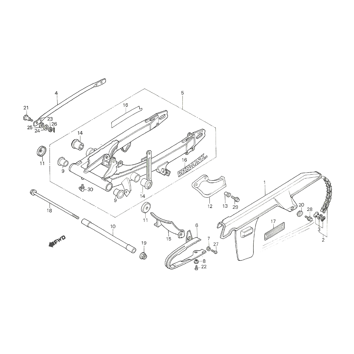 Honda MTX 50 Schwinge