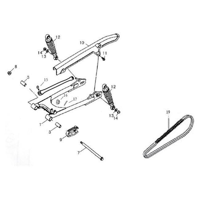 Schwingen/Stoßdämpfer Agm Caferacer