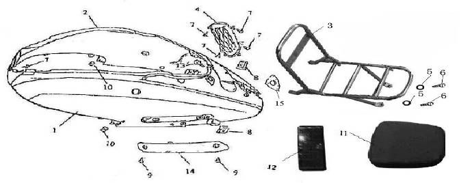 Hintere Abdeckung - Träger China GT schwarz